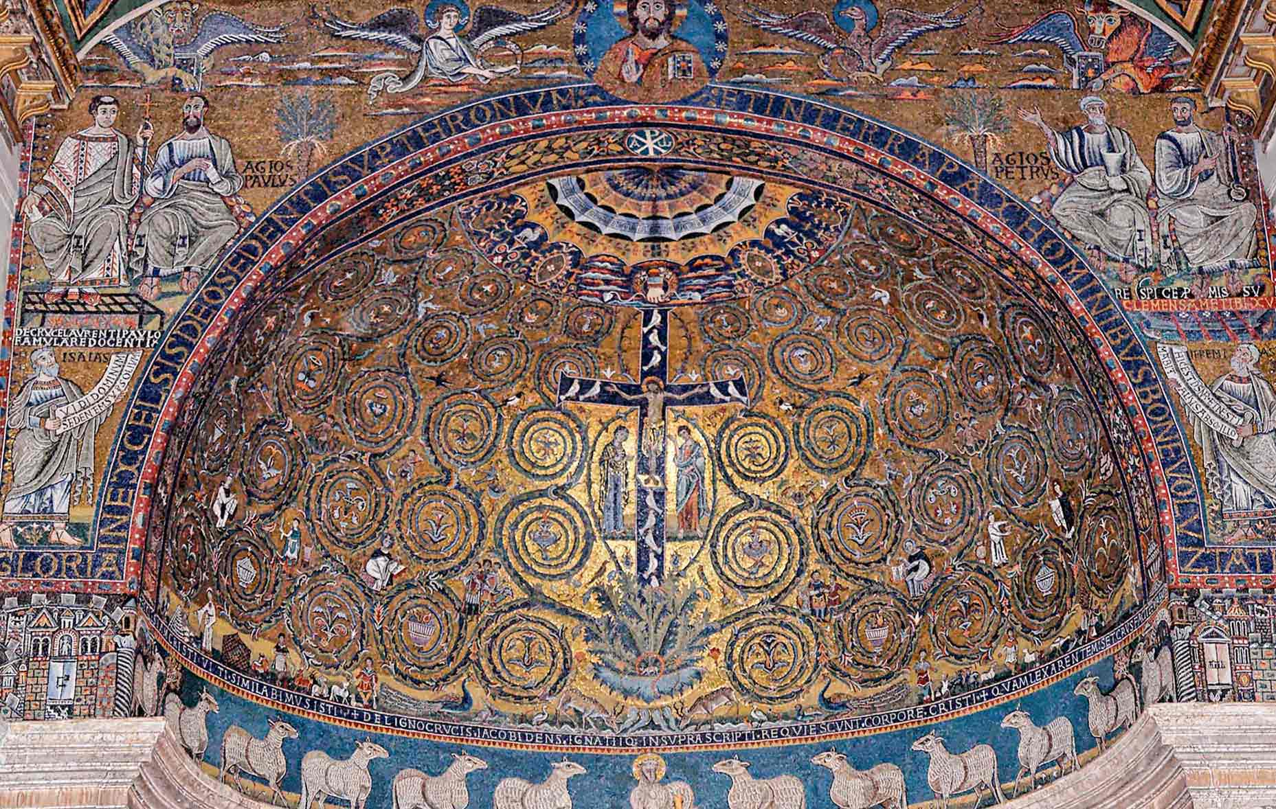 San Clemente - Upper Basilica mosaics of the Cross